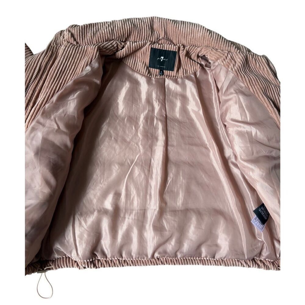 7 For All Mankind Corduroy Dust Rose Pink Bomber Jacket size S - Picture 5 of 14